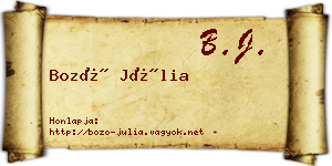 Bozó Júlia névjegykártya